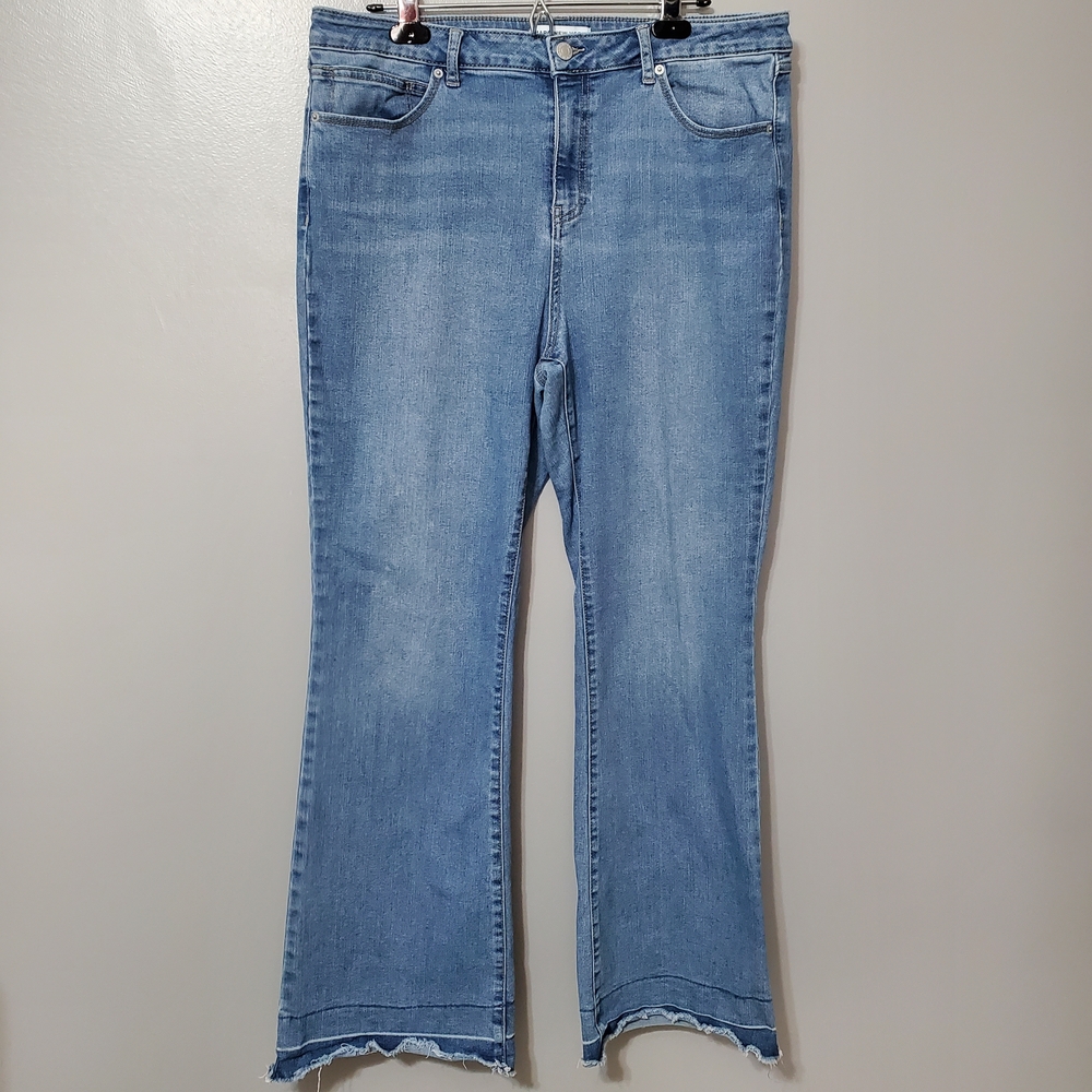 Marc New York Bootcut Hi Rise Jeans Raw Hem Women Size 16